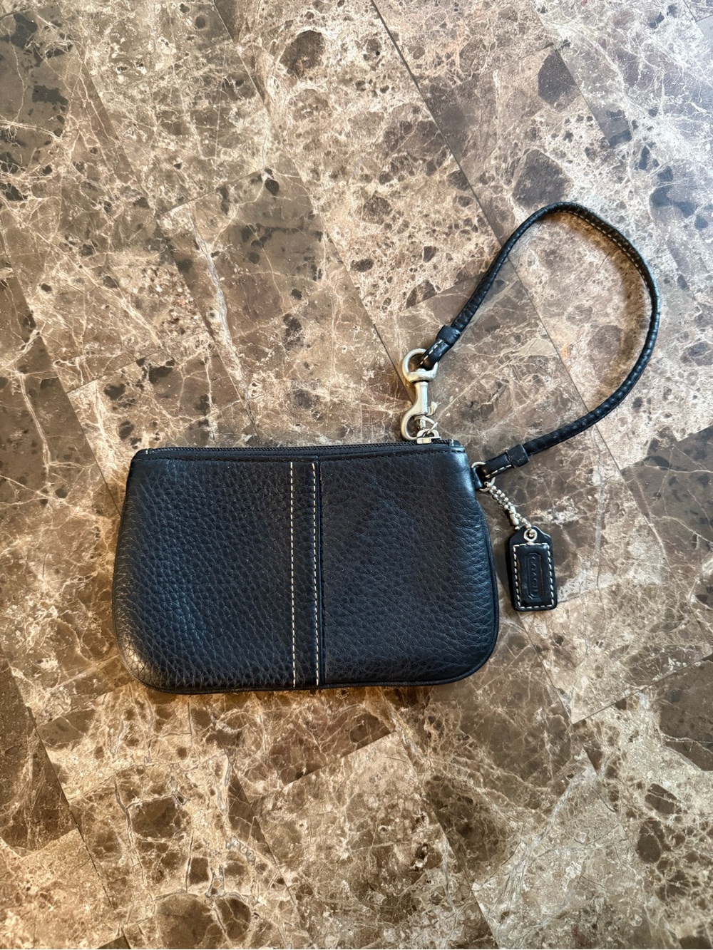 Coach Black Leather Wristlet